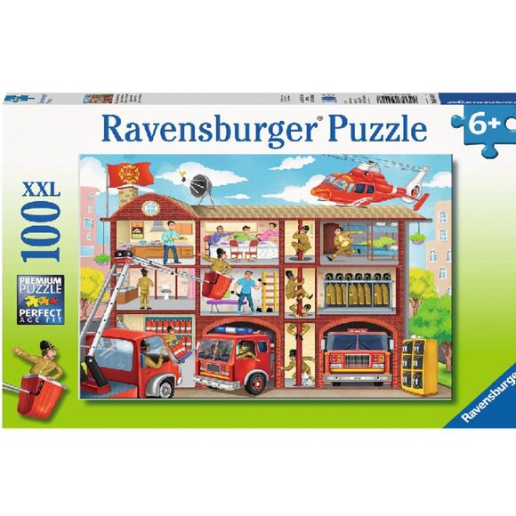 New sealed Ravensburger 100XXL Puzzle-Firehouse Frenzy - Picture 1 of 14